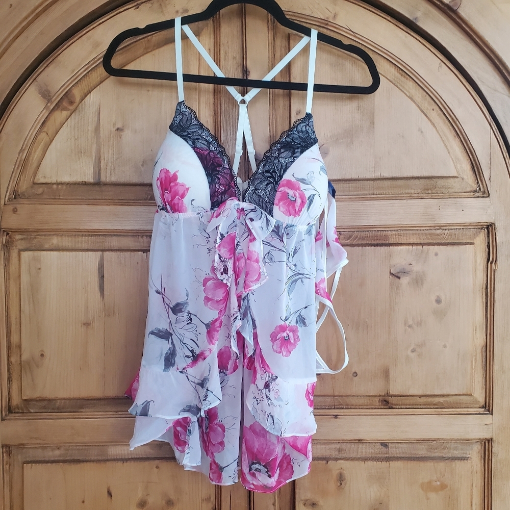 NWT APT. 9 INTIMATES Katie's Floral  Chemise With Thong Size XL